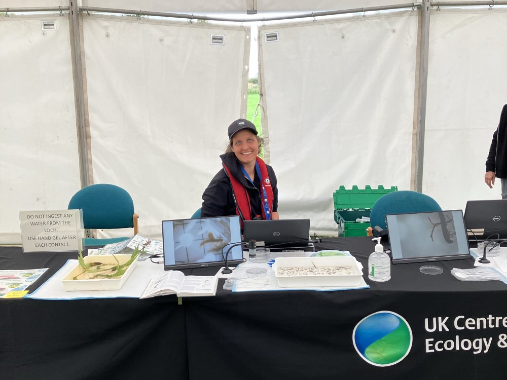 Anna Doeser showing the public some underwater creatures!