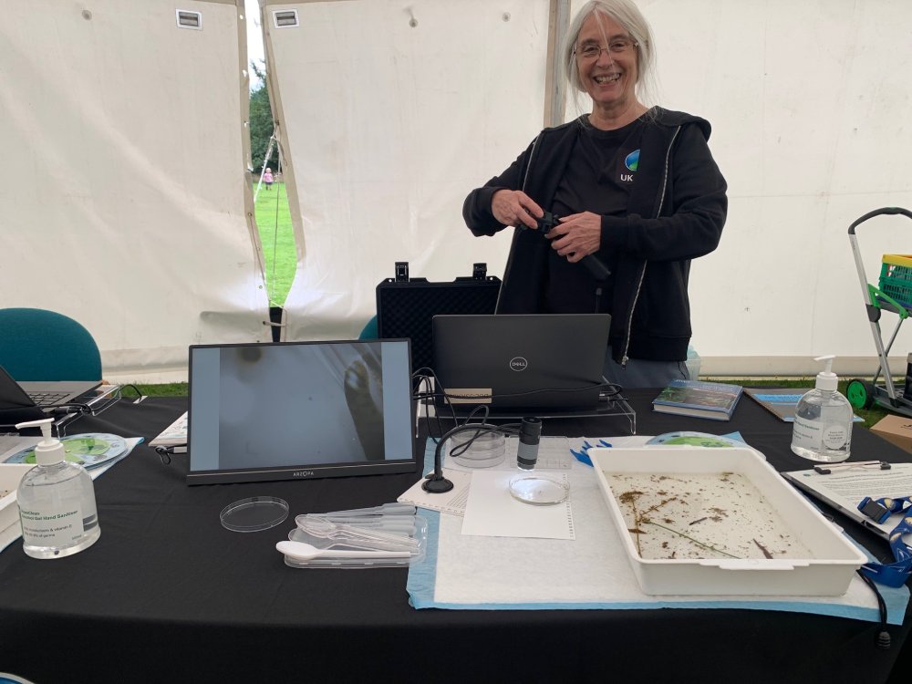 Dr. Linda May enjoying the Discovery Day invert table