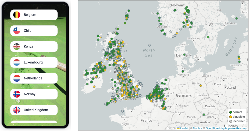 New countries where the Bloomin' Algae app is available
